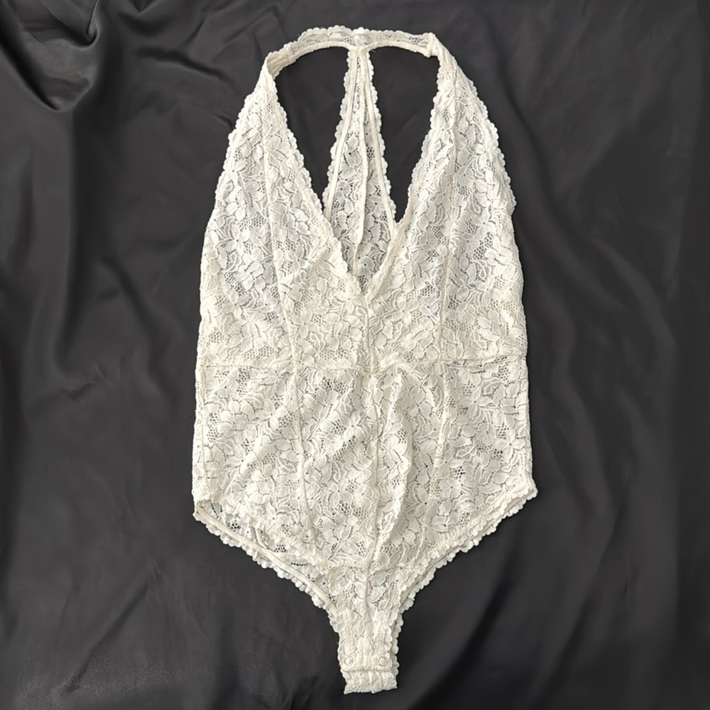 Ivory Lace Free People Bodysuit size M